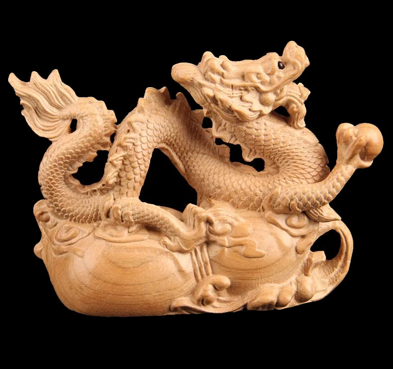 Rara – Drache aus Pfirsichholz, Qinglong Ornament