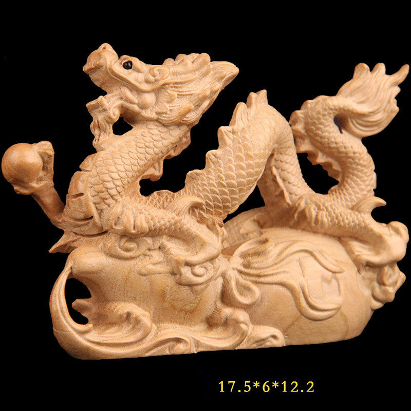 Rara – Drache aus Pfirsichholz, Qinglong Ornament