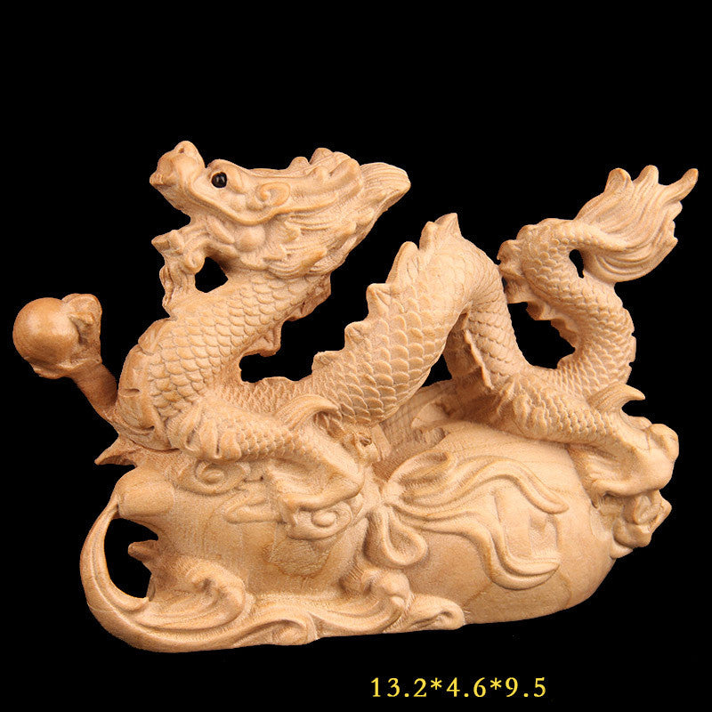 Rara – Drache aus Pfirsichholz, Qinglong Ornament