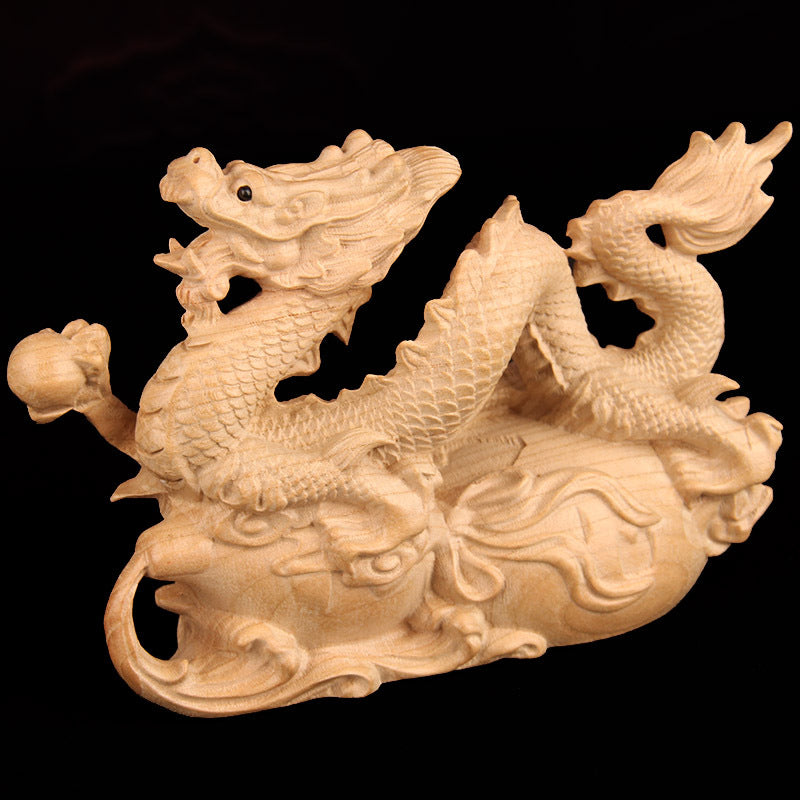 Rara – Drache aus Pfirsichholz, Qinglong Ornament