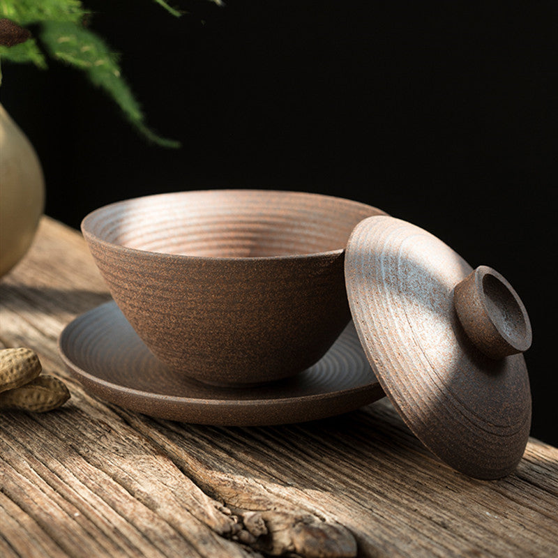 Paiwan – dreiteiliger Gaiwan aus Keramik