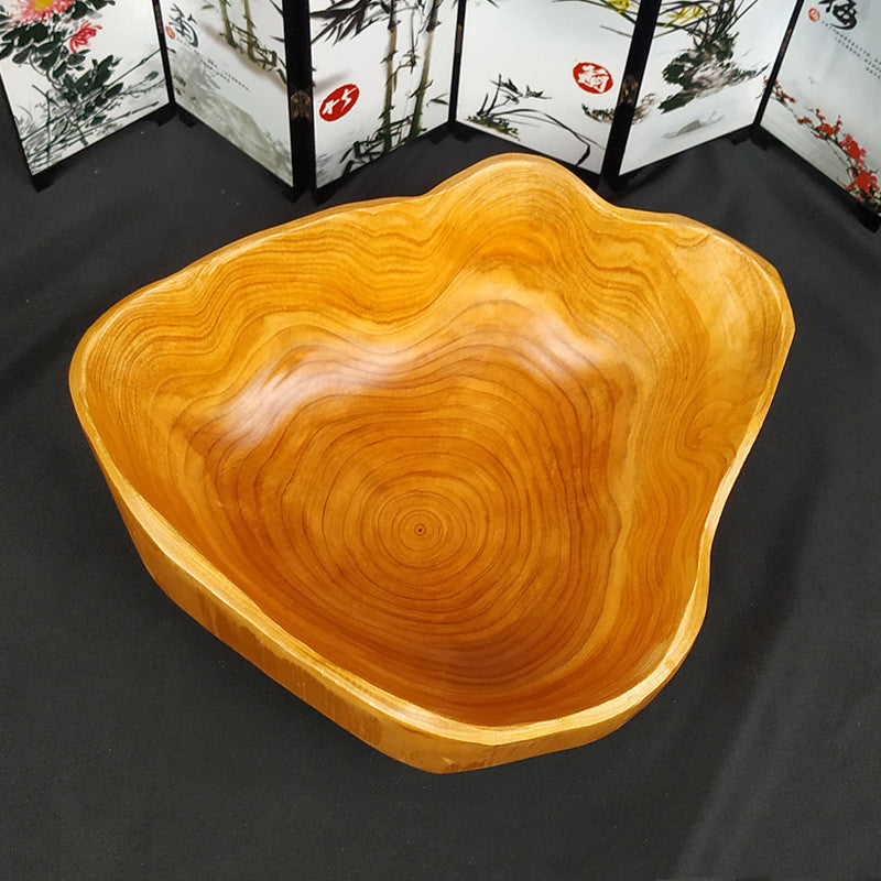 – Household Irregular Root Carved Wooden Tray