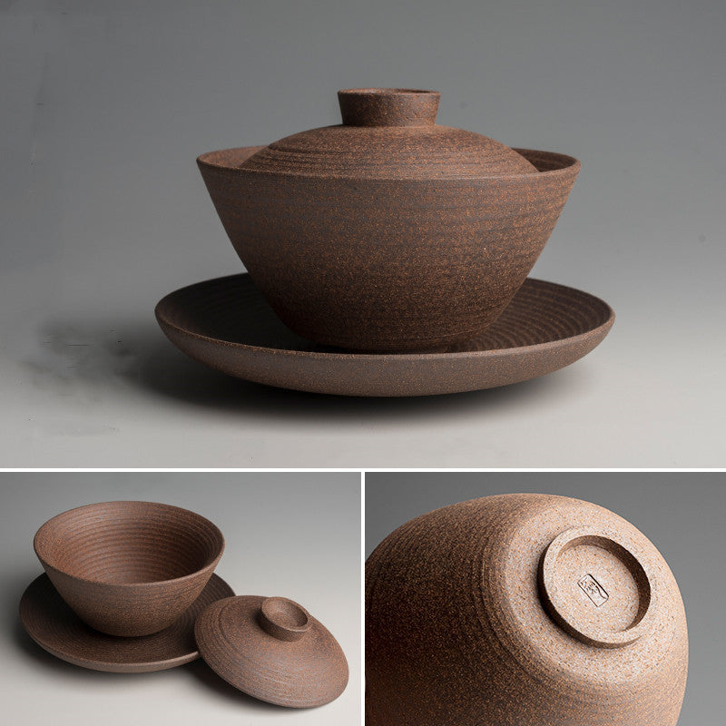 Paiwan – dreiteiliger Gaiwan aus Keramik