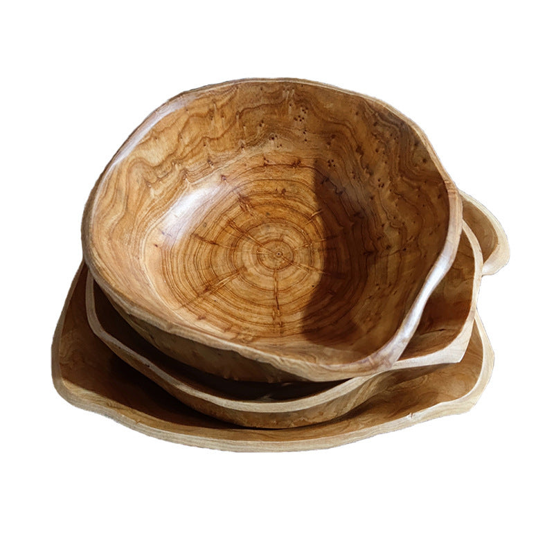 – Household Irregular Root Carved Wooden Tray