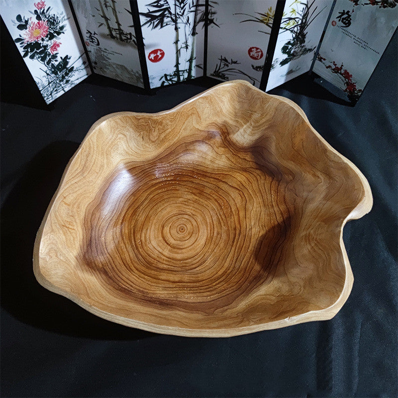 – Household Irregular Root Carved Wooden Tray